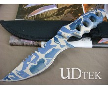 Blue Version Four Holes Jungle Knife Military Knife with ABS Handle UDTEK00463
